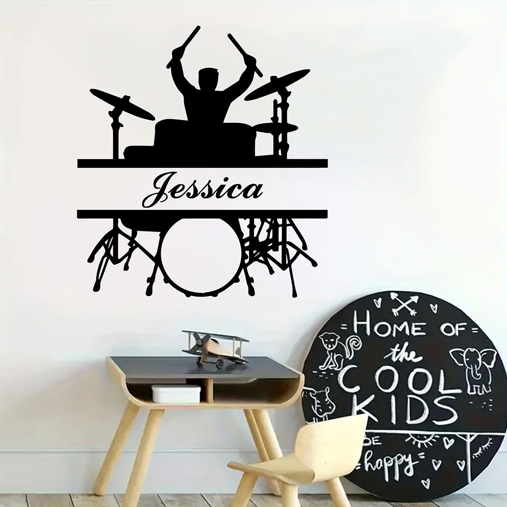 Home Decor Wall Stickers - 1 Stück Cartoon-Musikinstrument mit personalisiertem Namen,