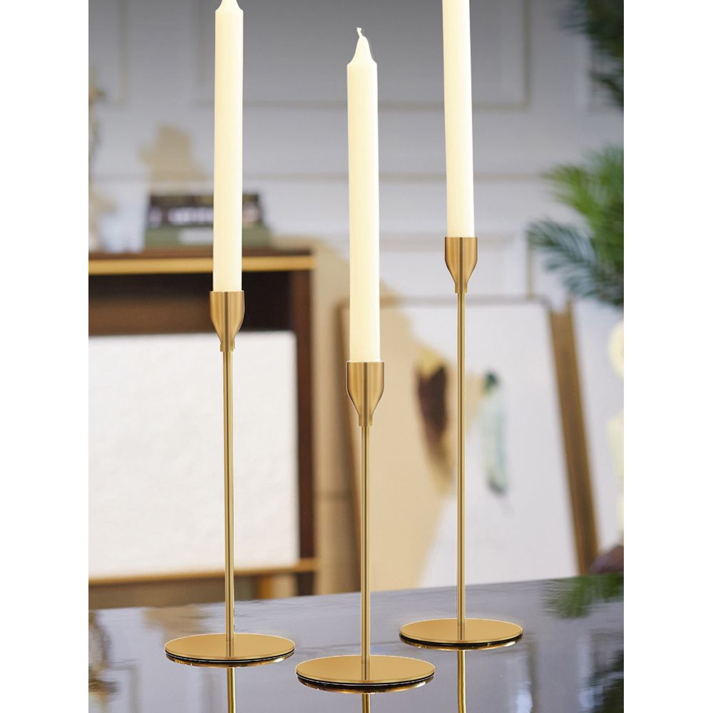 Home Decor Luxury - Set aus 3 Kupfer-Kerzenhaltern, Luxuriöse Metalldekorationen,