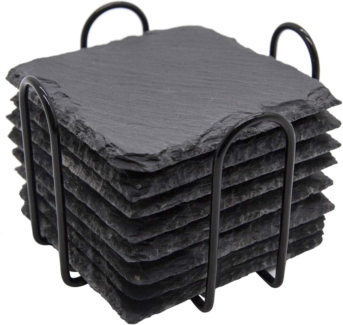 Home Decor Free Images - Steinuntersetzer mit Metallhalter, 8er-Set, 4 Zoll