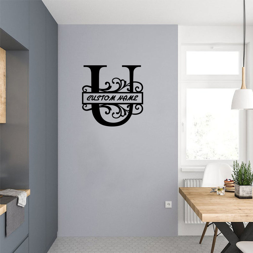 Home Decor Wall Stickers - 1 Stück coole Buchstaben-Wandaufkleber mit U-Buchstaben,