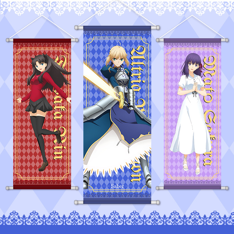 Home Decor Rustic - Fate Game Anime Wandbehang: Altria, Rin,