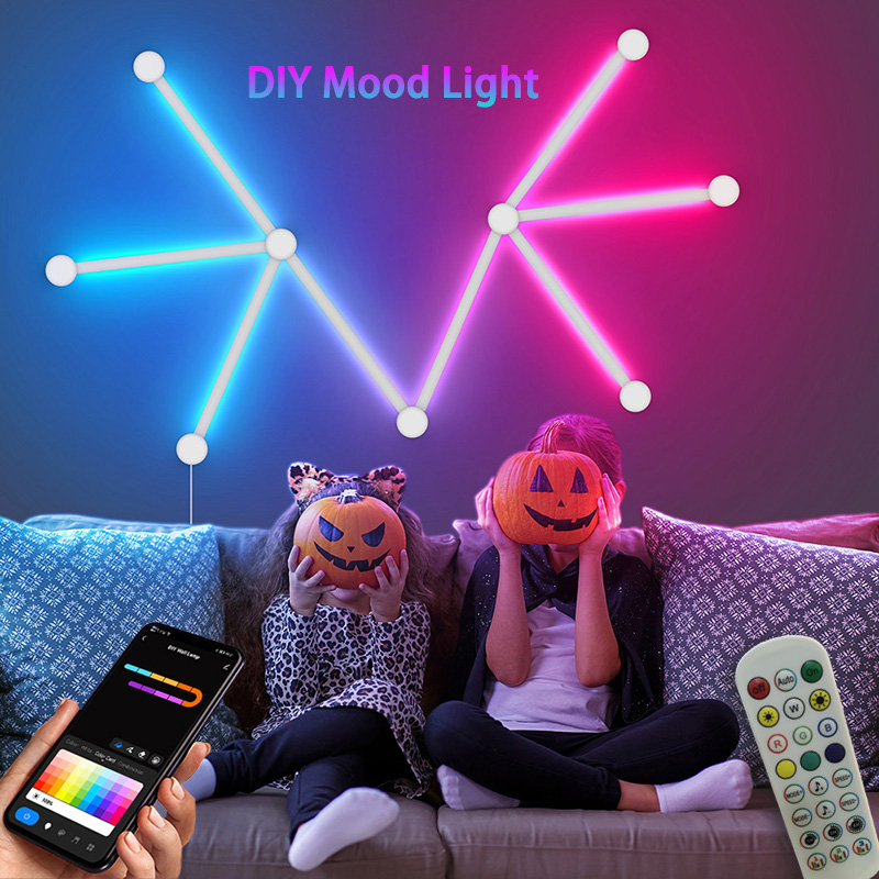 Home Decor Rustic - Intelligente RGB-Wandleuchte, Bluetooth-APP-Verbindung, LED-Lichtleiste für Musikpartys,