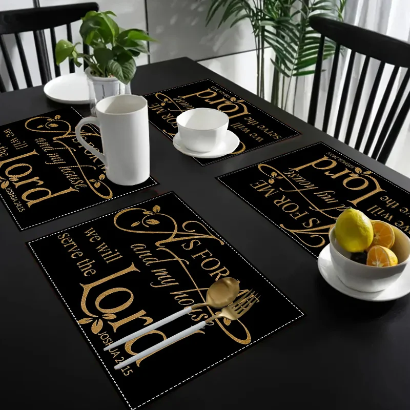 Home Decor Quotes Ideas - 4 Stück inspirierende Tischsets aus Leinen