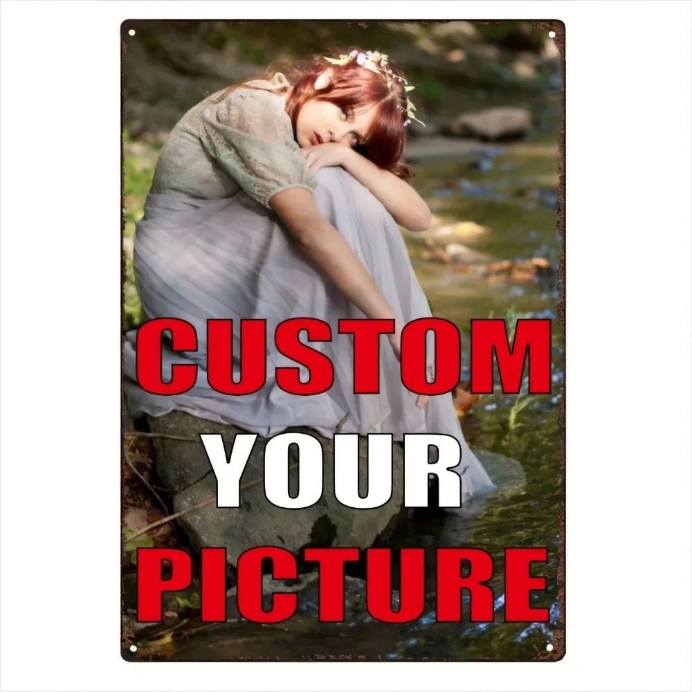 Home Decor Free Images - Personalisiertes Retro-Aluminium-Blechschild mit individuellem Bild und