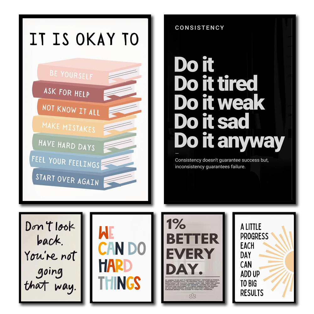 Home Decor Quotes Ideas - 1 Stück Inspirierendes Zitat-Poster Wandkunst Motivierende