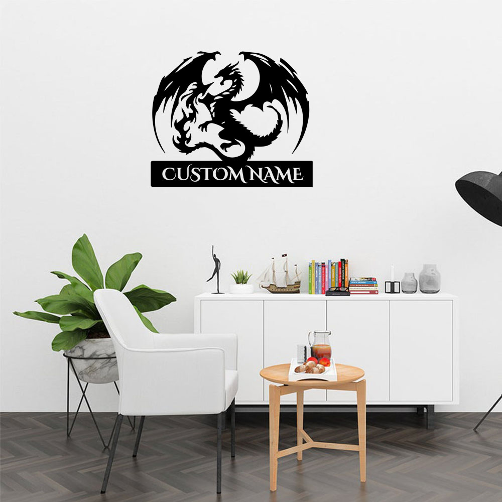 Home Decor Wall Stickers - 1 Stück Niedlicher Drache mit Individuellem