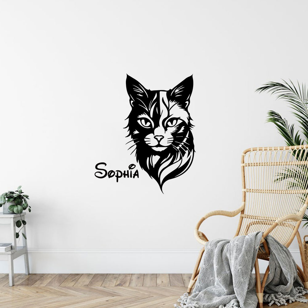 Home Decor Wall Tiles - 1 Stück niedliche Katze mit personalisiertem
