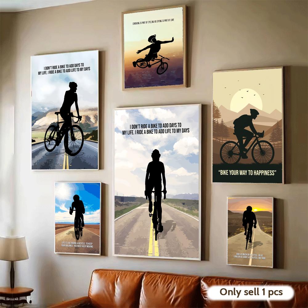 Home Decor Quotes Ideas - Radfahrer-Motivationszitat Kunstposter Moderne Selbstklebende Wanddekoration für
