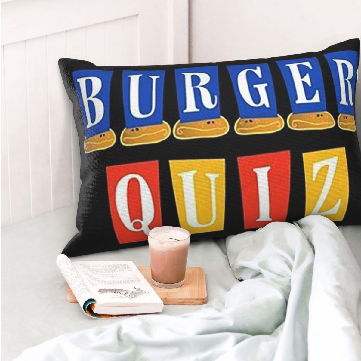 Home Decor Quiz - Burger Quiz Neues Logo Rechteckiger Kissenbezug,