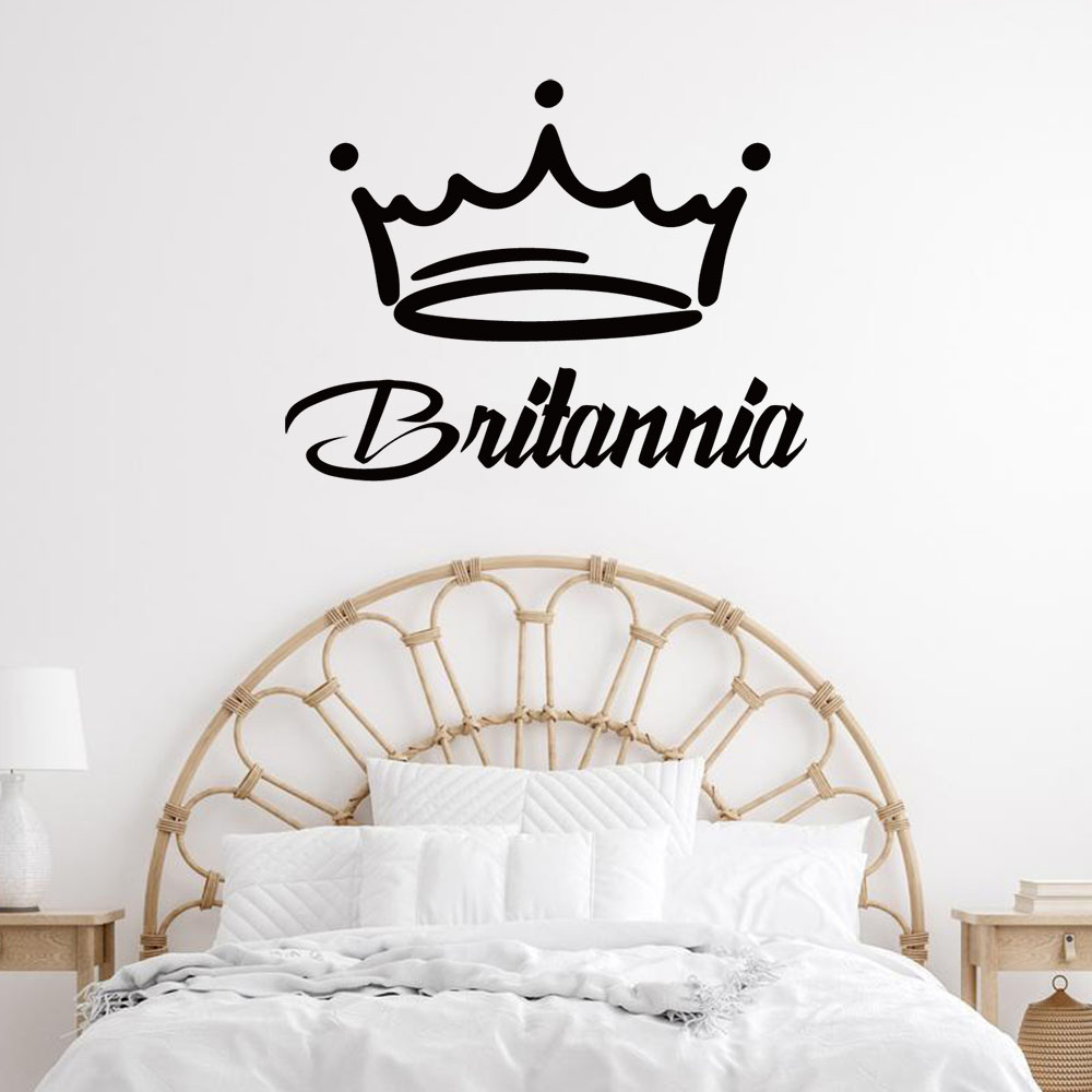 Home Decor Wall Stickers - 1 Stück Modische Krone Personalisierter Name