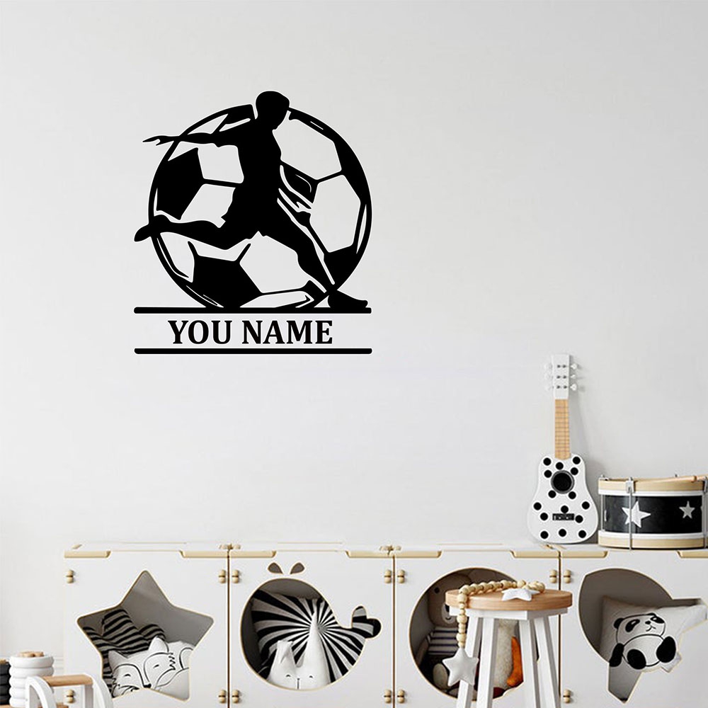 Home Decor Wall Stickers - 1 Stück Modische Fußball-Wanddekoration mit Anpassbarem