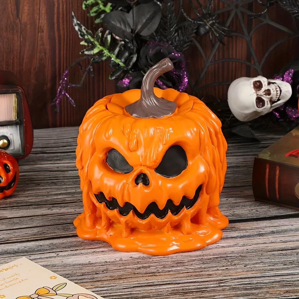 Home Decor Minimalist Style - Halloween-Kürbiskopf-Süßigkeitenschale aus Kunstharz, chinesischer minimalistischer Stil,