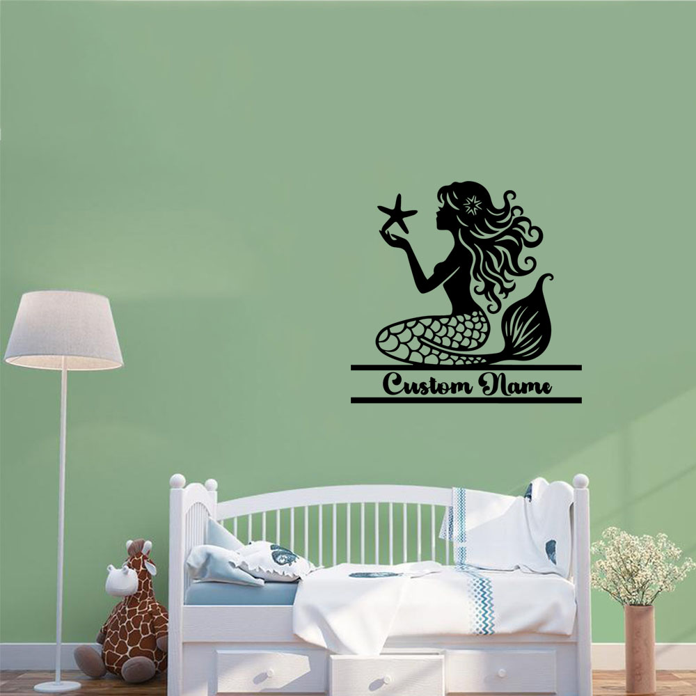 Home Decor Wall Tiles - 1 Stück kreative Meerjungfrau mit personalisiertem