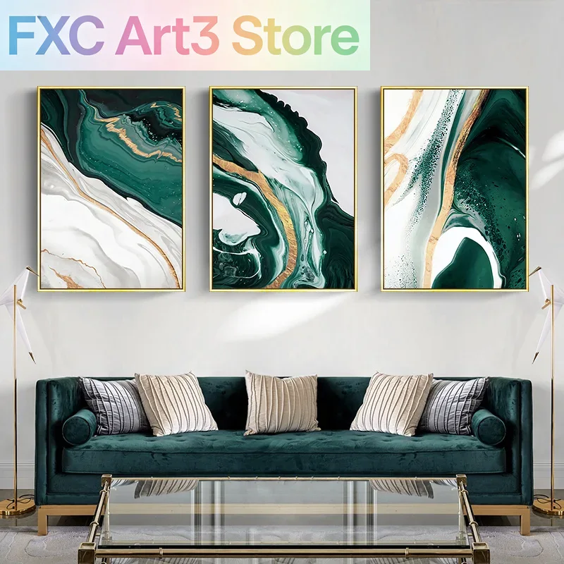 Home Decor Luxury - 1 Stück rahmenlos, modernes Marmor-Abstraktbild mit