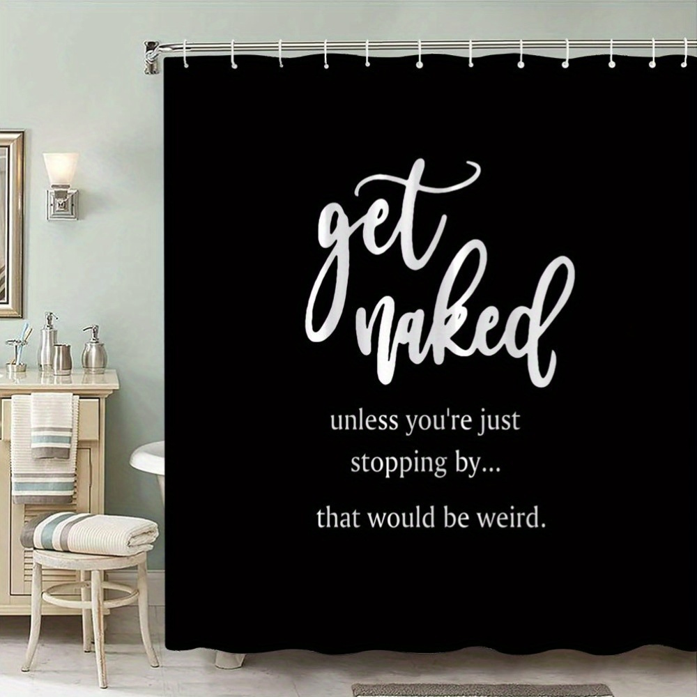 Home Decor Quotes Ideas - Lustiger Spruch-Duschvorhang Neuartiges Schwarzes Badezimmer-Dekor Wasserdichter