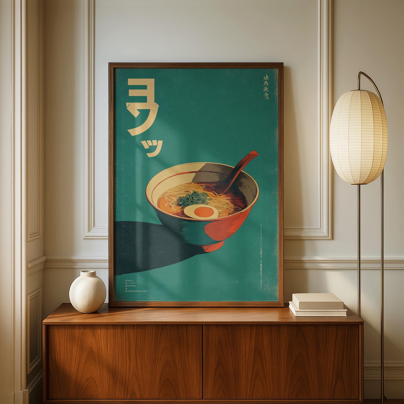 Home Decor Minimalist Style - Retro Japanischer Ramen Leinwanddruck Rahmenloses Lebensmittel-Wandkunst-Poster