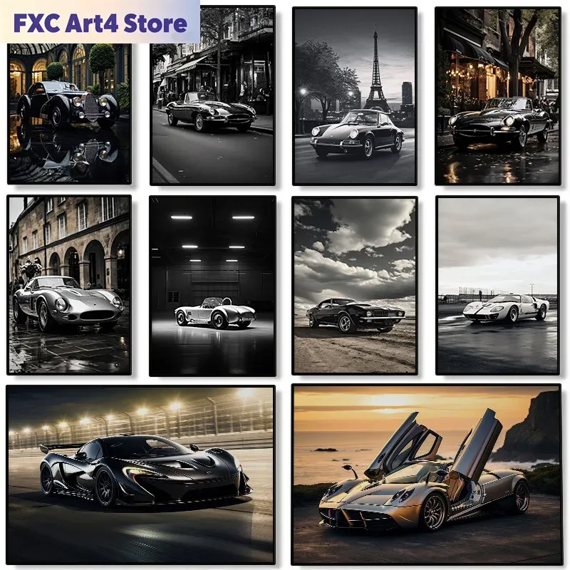 Home Decor Luxury - Rahmenloses Modernes Berühmte Marken-Autos Poster Luxuriöses