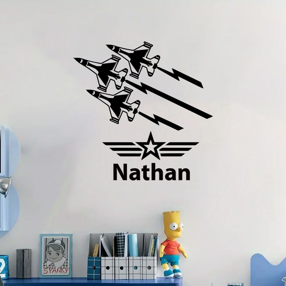 Home Decor Wall Stickers - 1 Stück bunter Flugzeug-Wandaufkleber mit individuellem