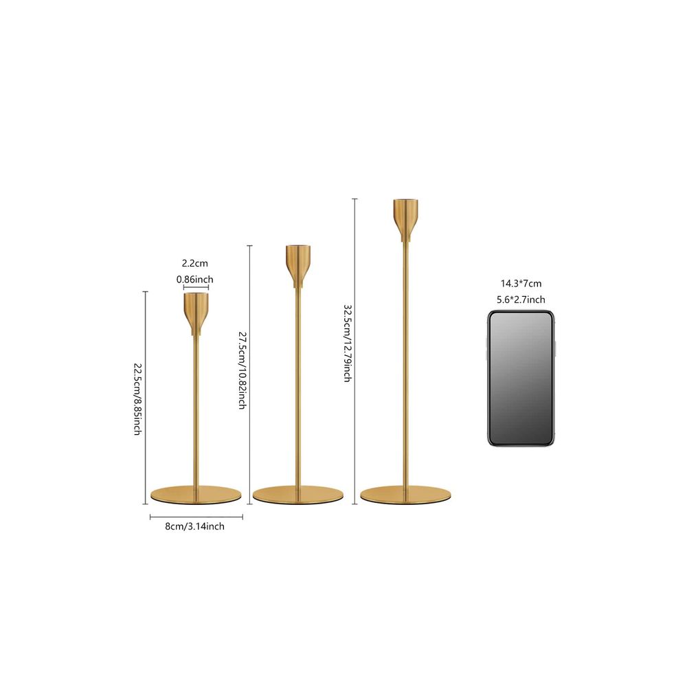 Set aus 3 Kupfer-Kerzenhaltern – Home Decor Luxury Bewertung und Preis