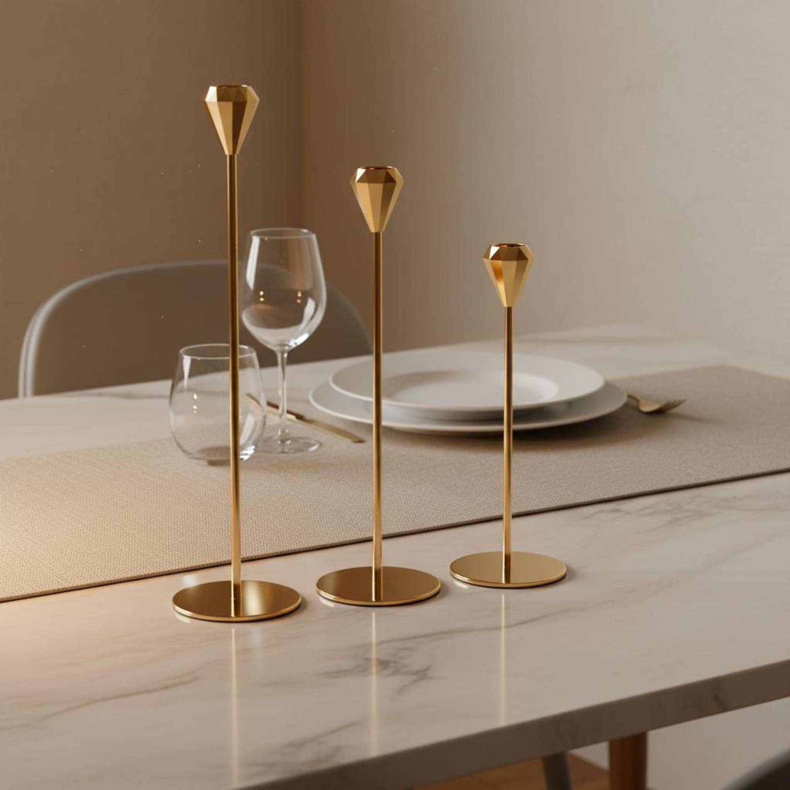 3-teiliges Kristall-Kerzenstän – Home Decor Luxury Bewertung und Preis