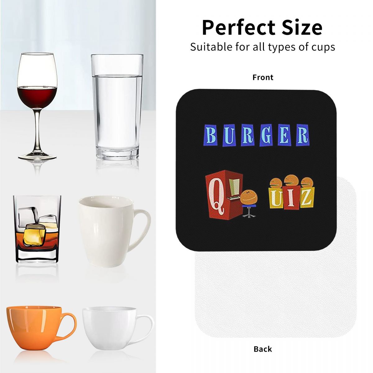 Burger Quiz Neue Logo-Unterset – Home Decor Quiz Bewertung und Preis